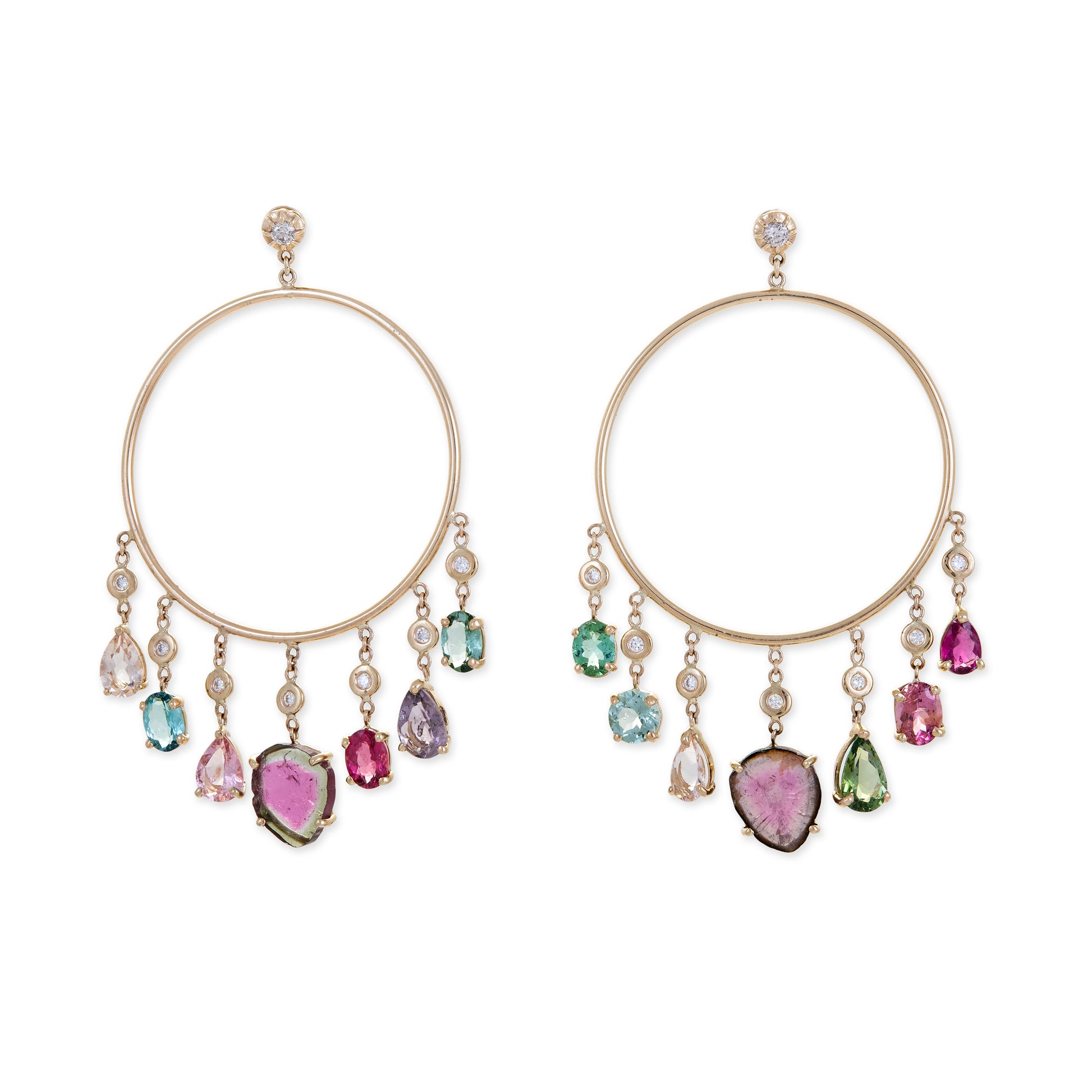 Gemstone Shaker Front Facing Hoops