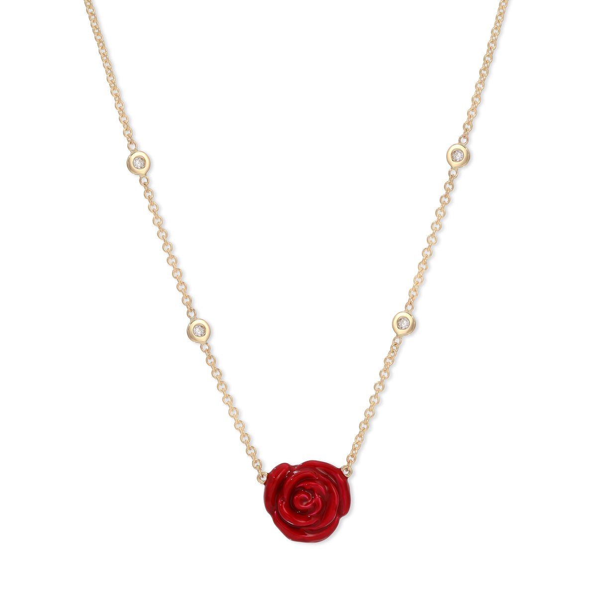 Red Rose Diamond Necklace
