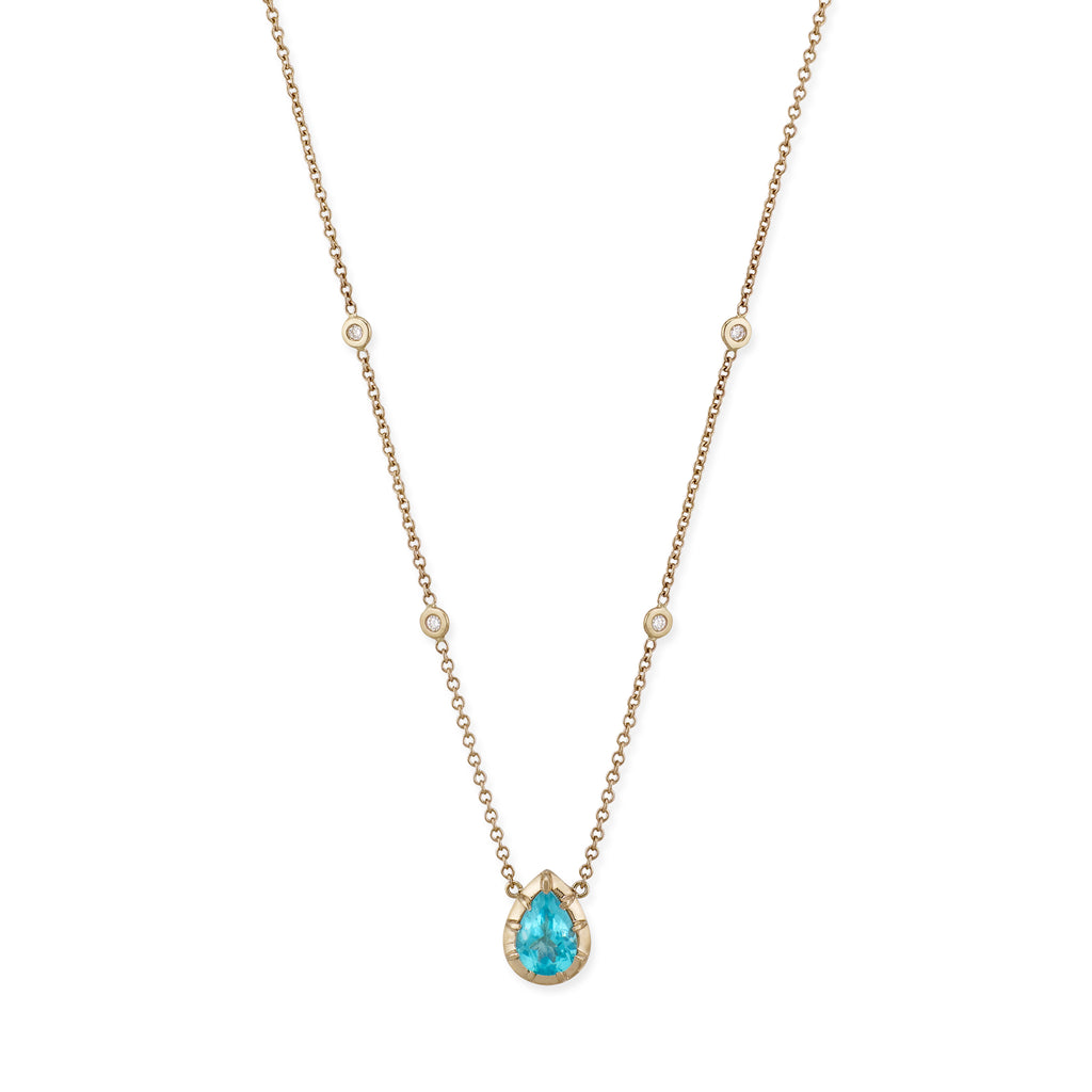 Teardrop Apatite Sophia Bezel Necklace