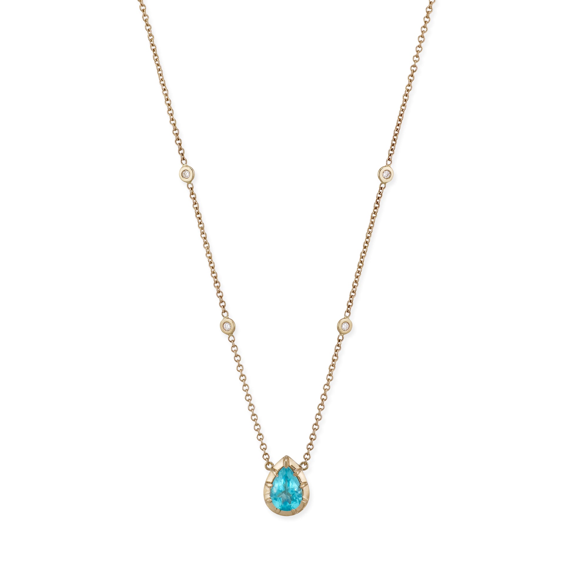Teardrop Apatite Sophia Bezel Necklace