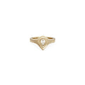 Teardrop Diamond Signet Ring