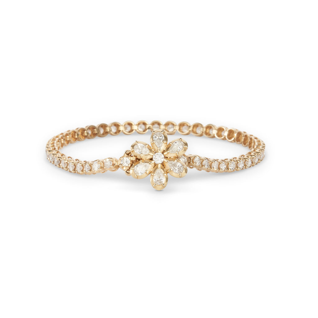 Teardrop Sophia Diamond Flower Bracelet