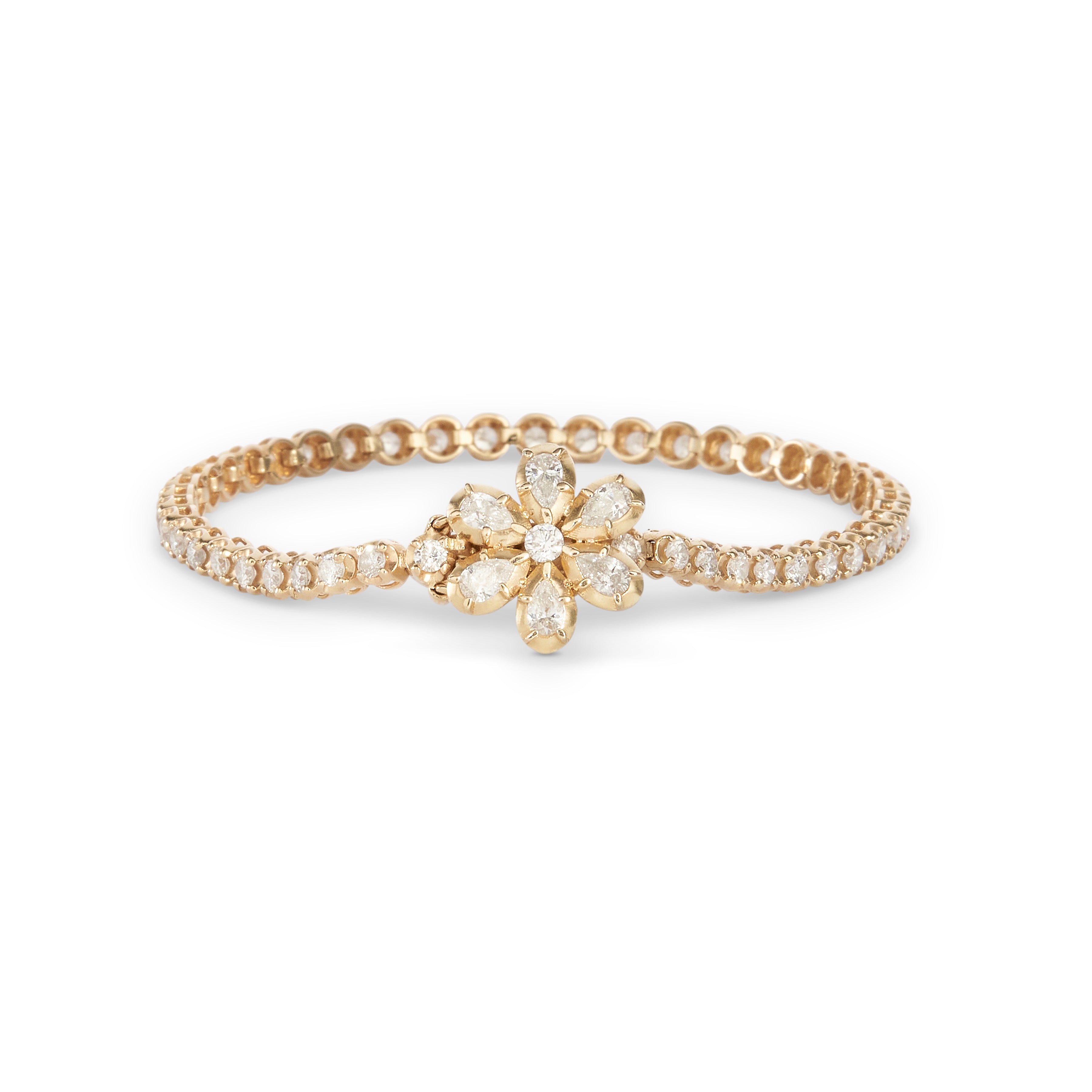 Teardrop Sophia Diamond Flower Bracelet