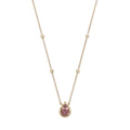 Teardrop Purple Tourmaline Vintage Bezel Necklace
