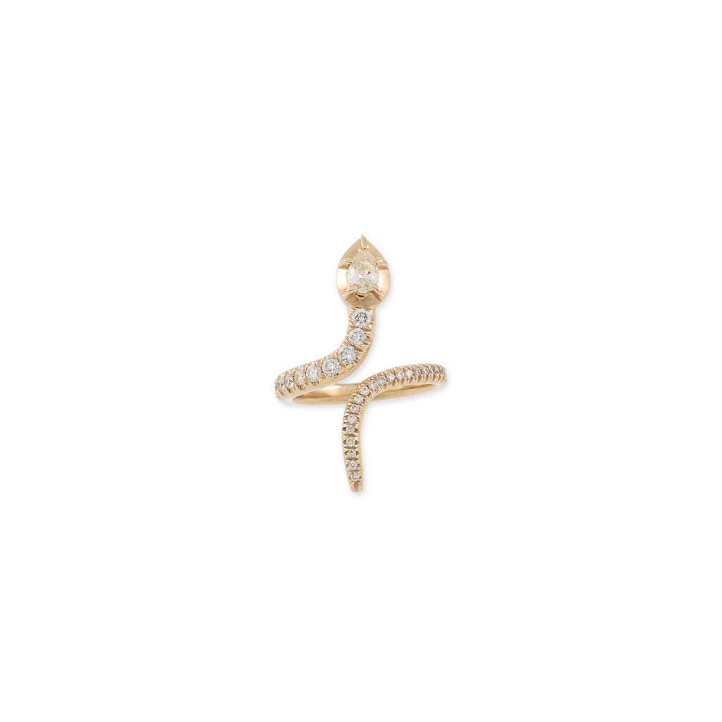 Teardrop Sophia Diamond Head Pave Snake Ring