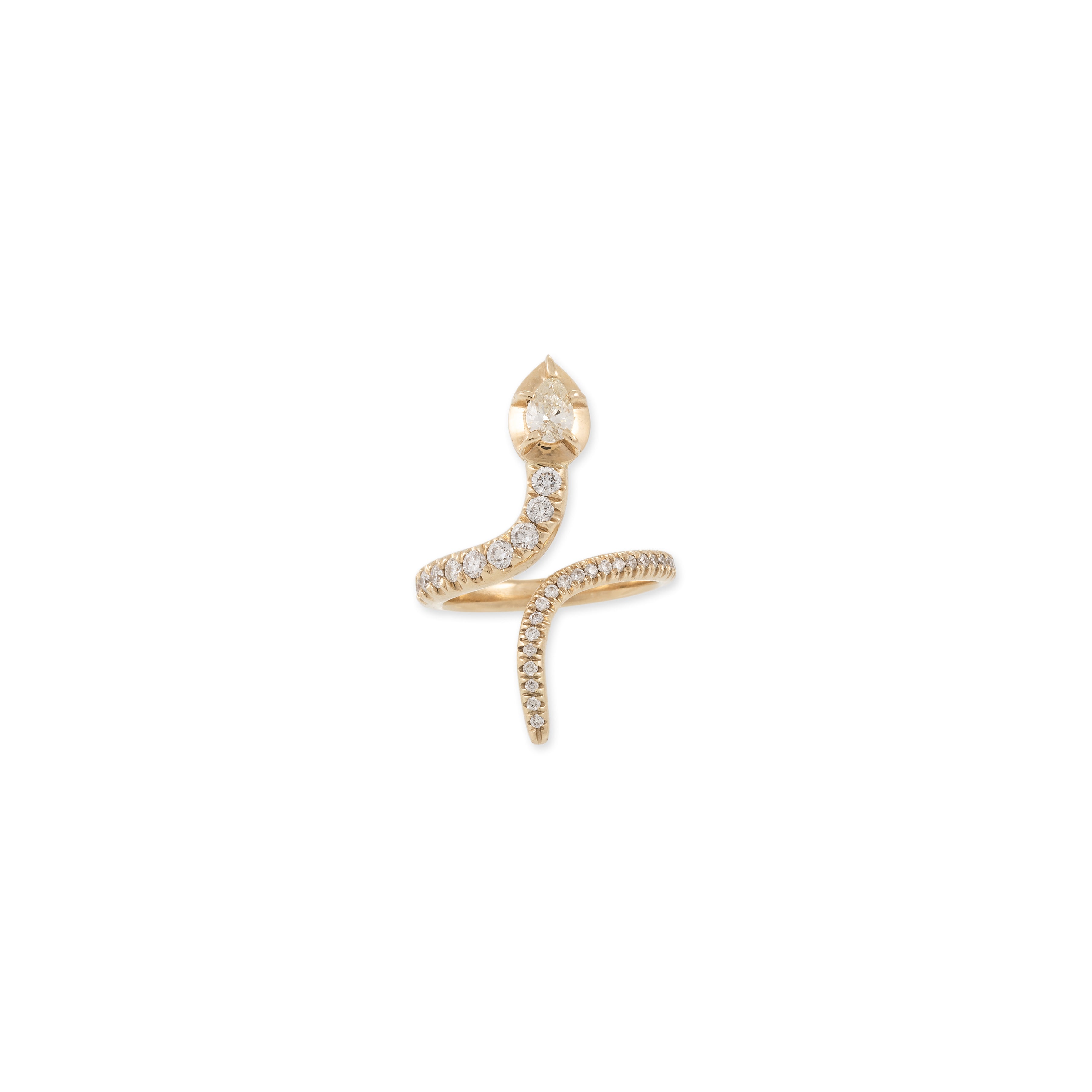 Teardrop Sophia Diamond Head Pave Snake Ring