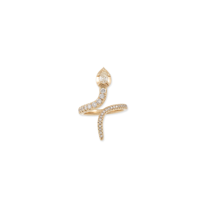 TEARDROP SOPHIA DIAMOND HEAD PAVE SNAKE RING