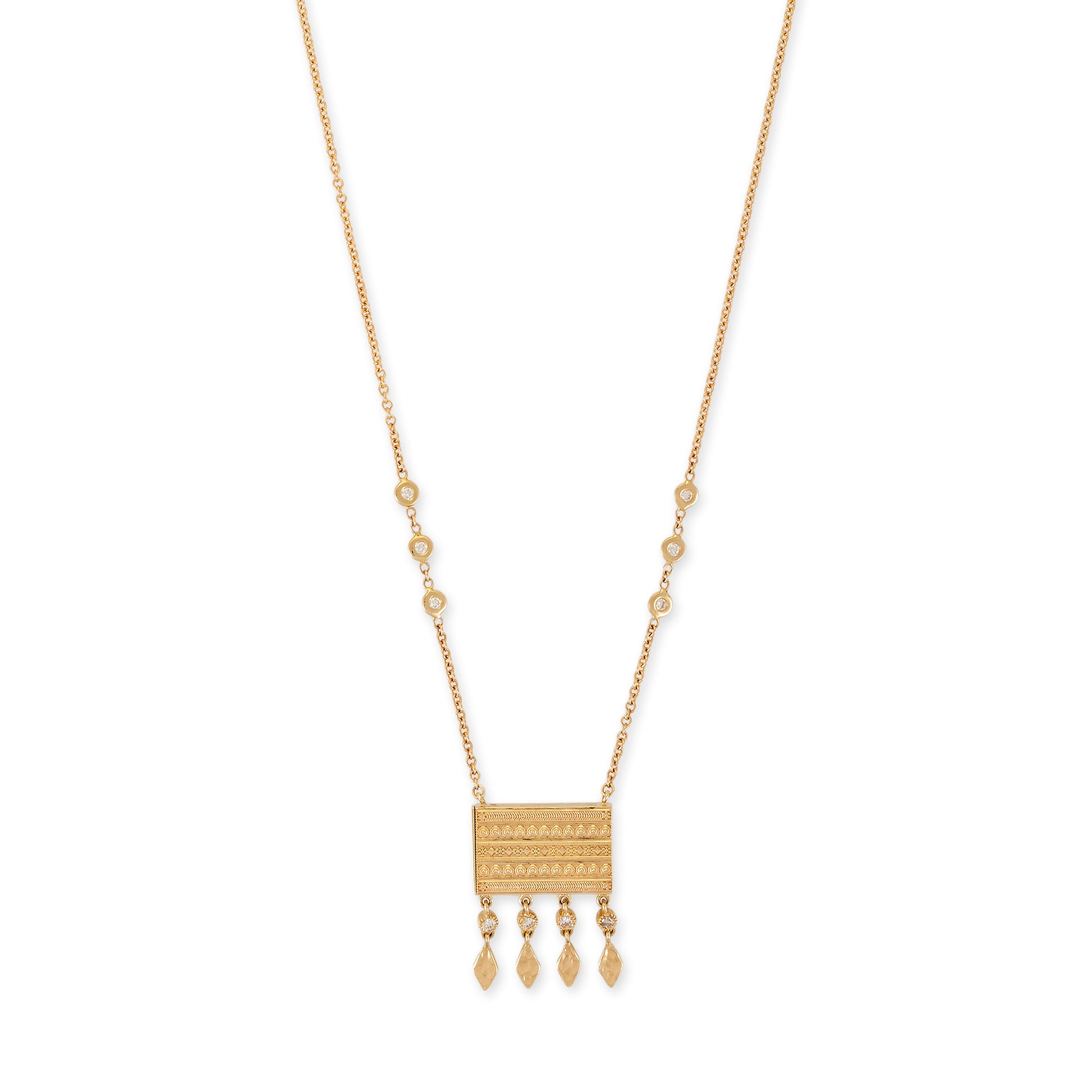 Prayer Box + Diamond Kite Shaker Necklace