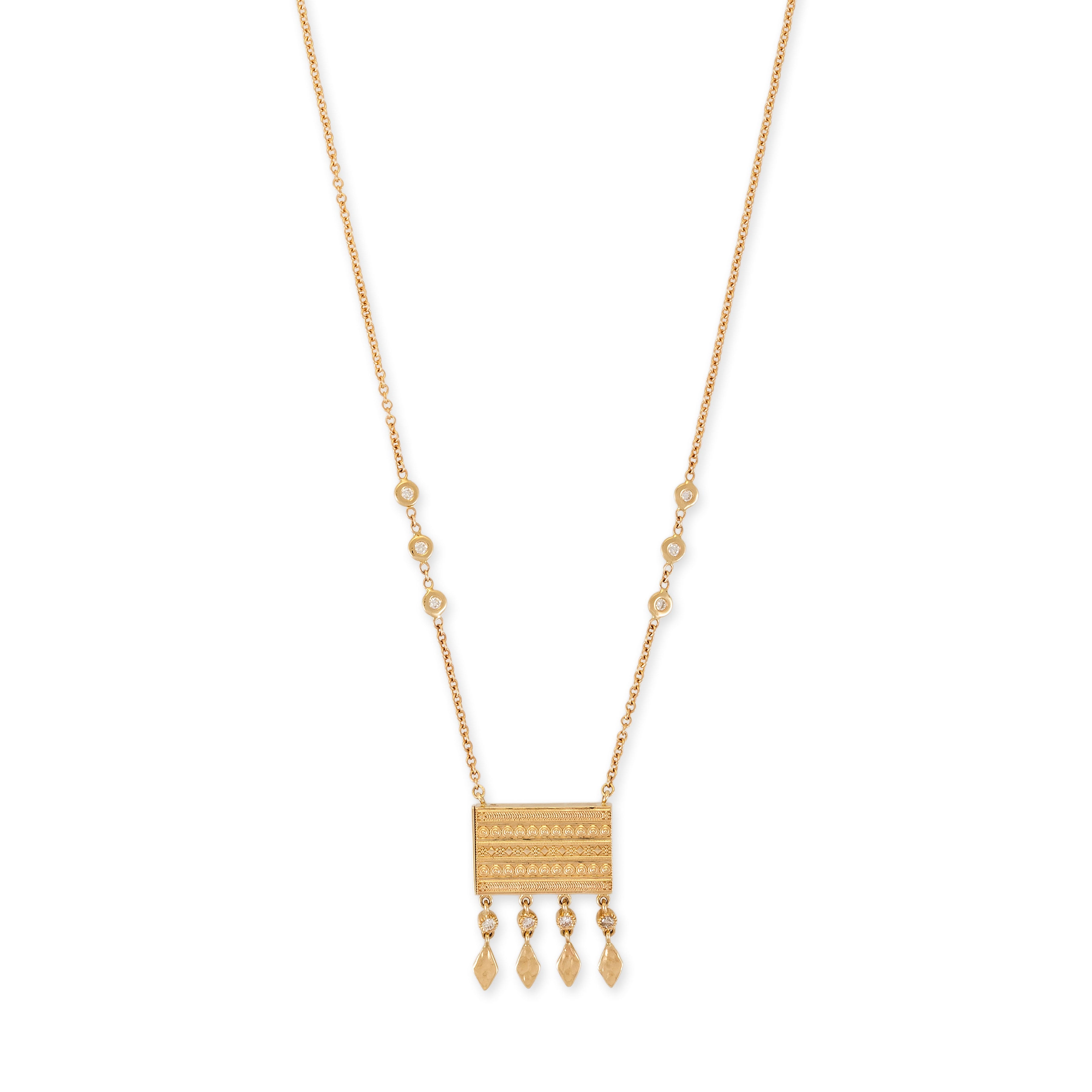 Prayer Box + Diamond Kite Shaker Necklace