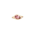 Tilted Light Pink Tourmaline Teardrop Ring