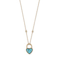 Turquoise Heart Lock Necklace