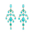 Turquoise + Diamond Chandelier Earrings