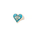Turquoise Opal Malachite Inlay Eye Burst Heart Ring