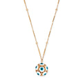 White Ceramic Eye + Rose Cut Diamond Sphere Charm Necklace