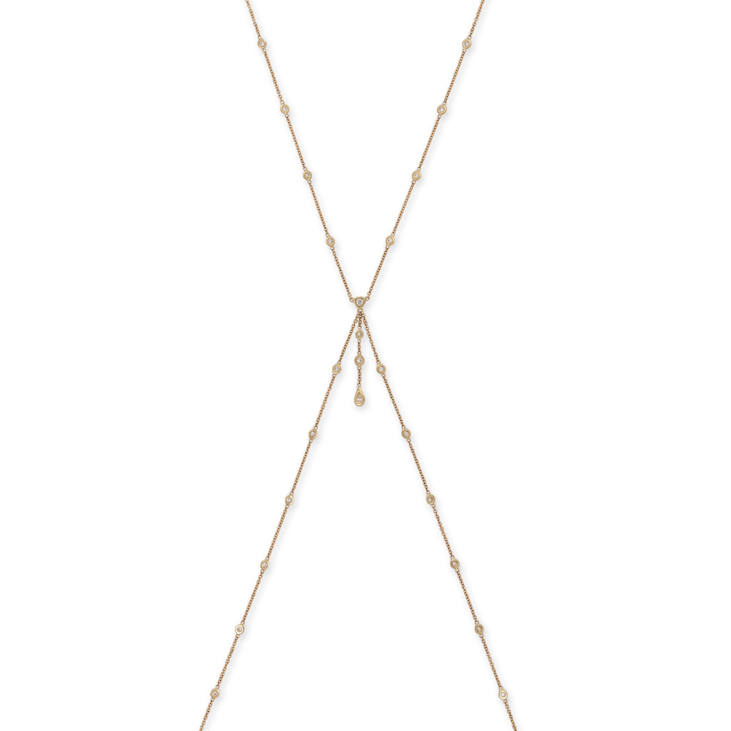 Zoe Round + Teardrop Diamond Drip Bodychain