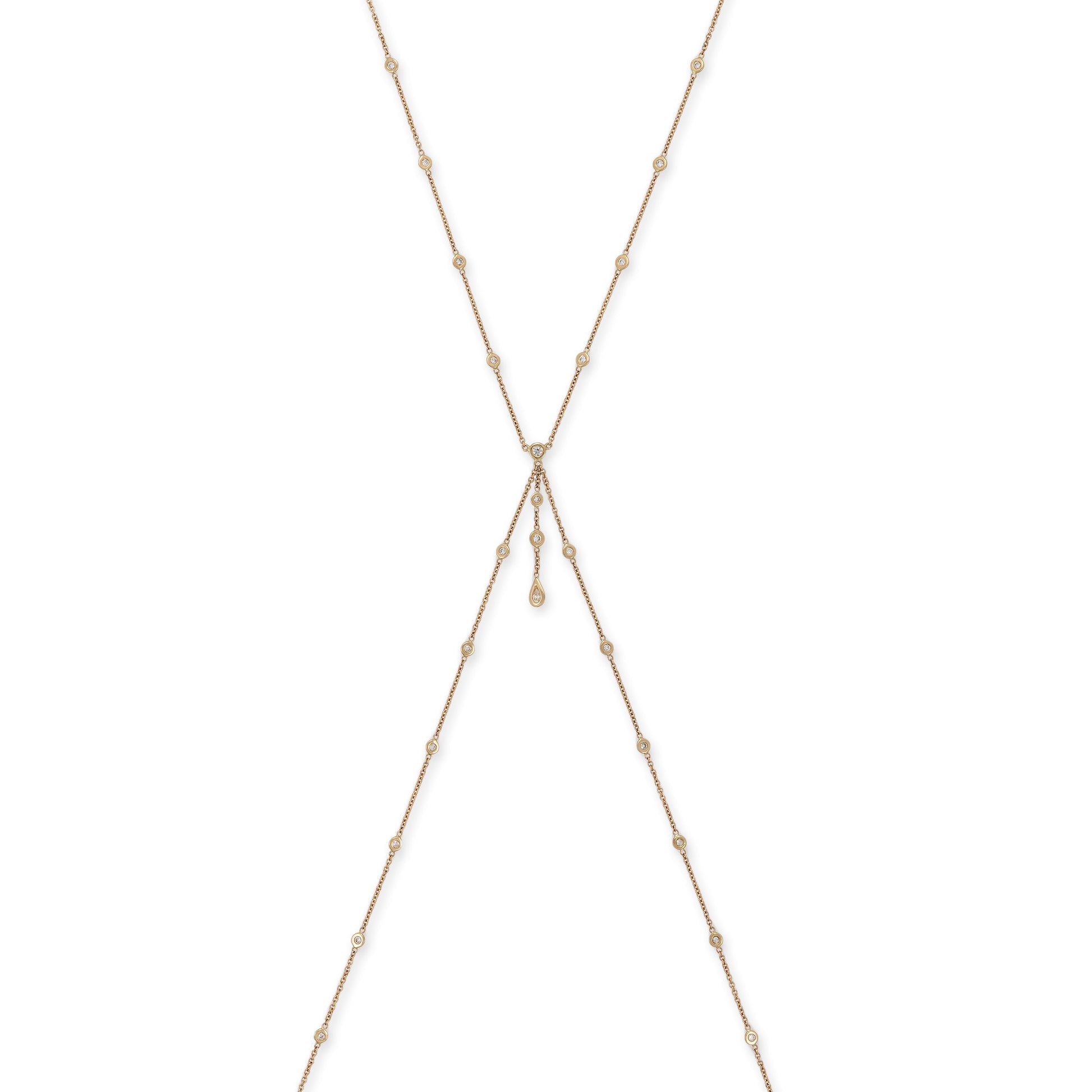 Zoe Round + Teardrop Diamond Drip Bodychain