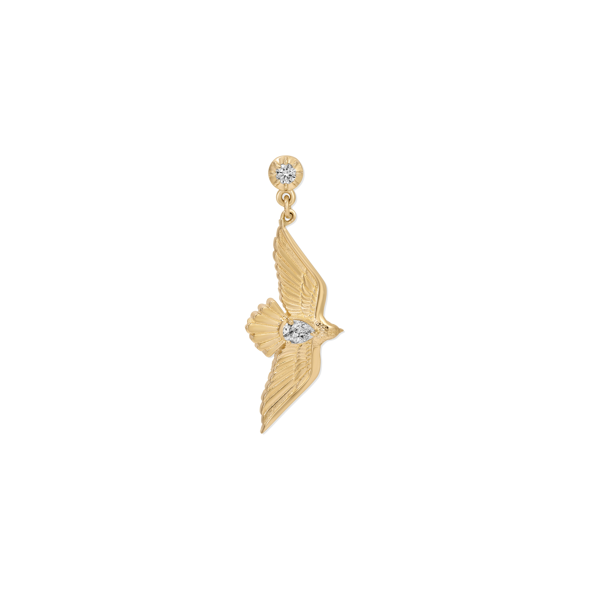 Sophia Diamond + Teardrop Flying Bird Drop Stud