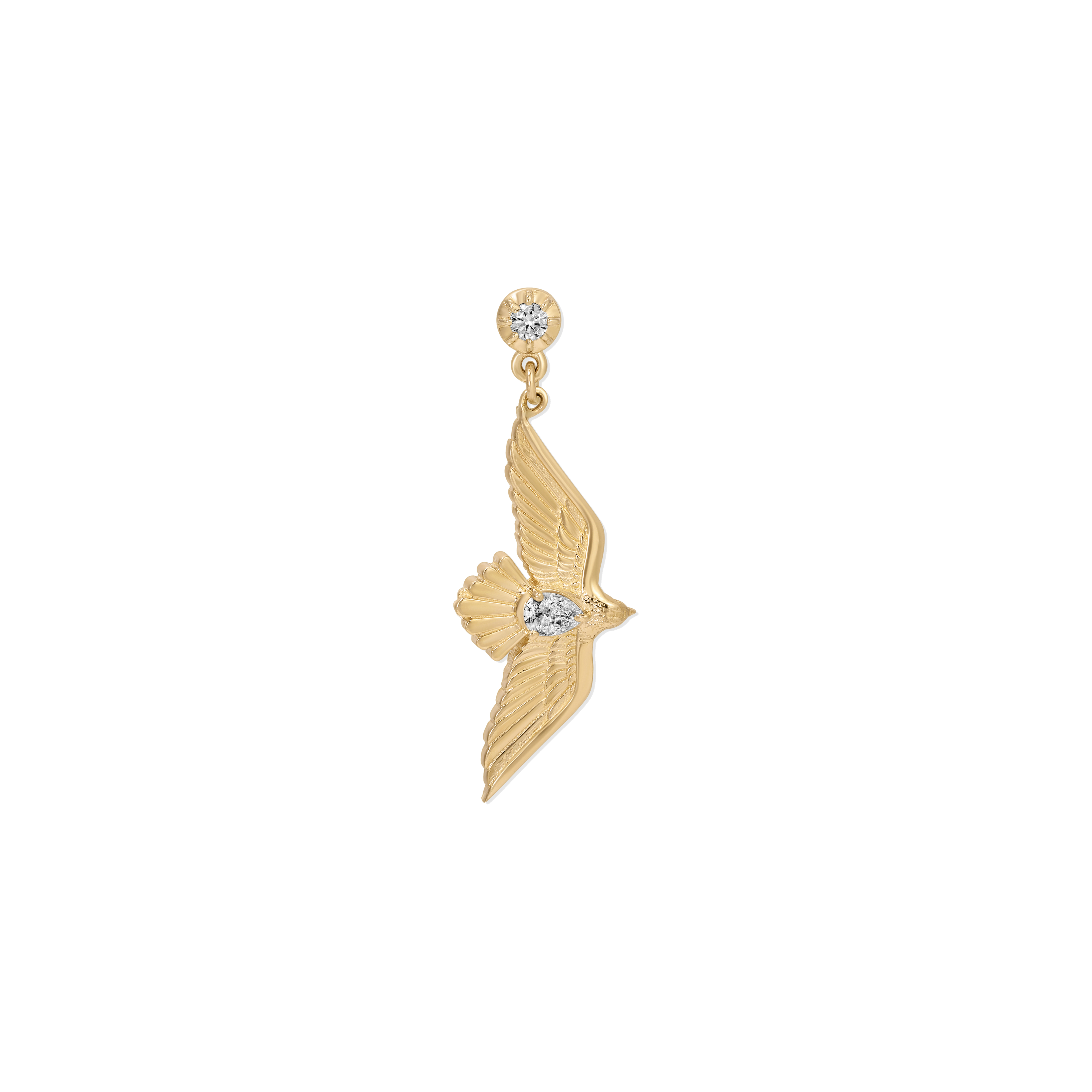 Sophia Diamond + Teardrop Flying Bird Drop Stud