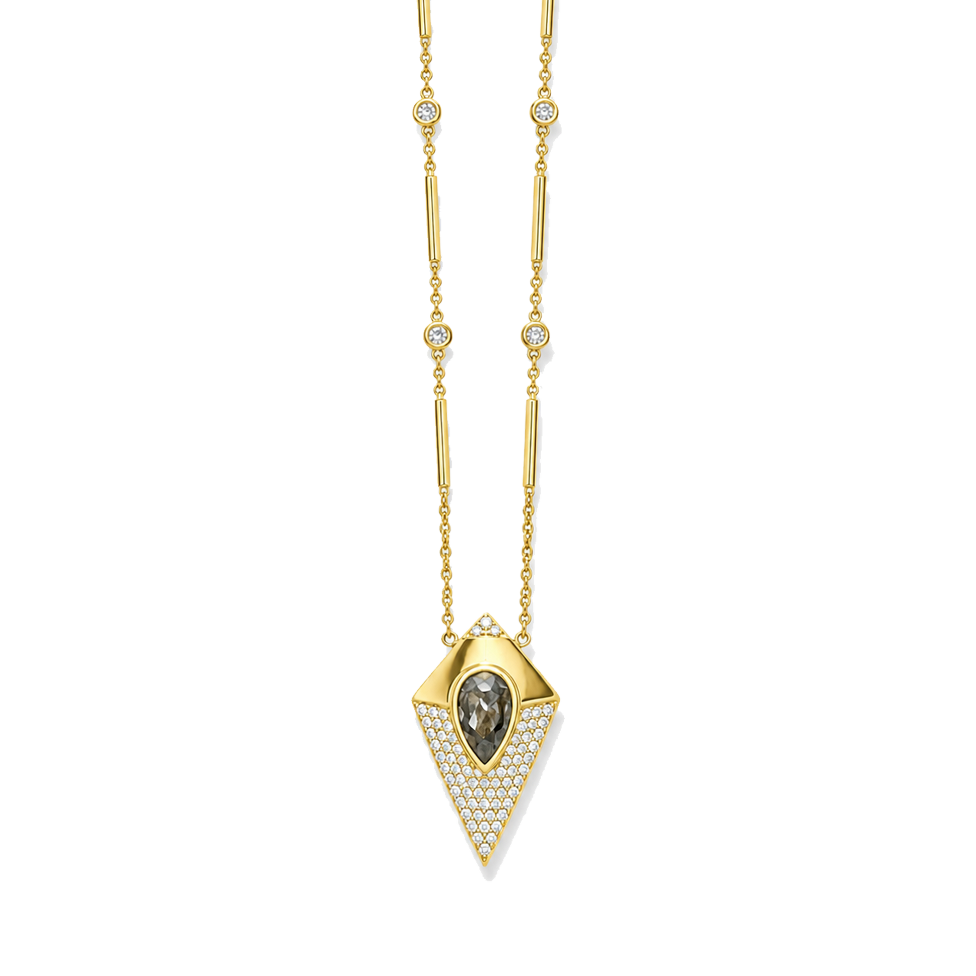 V Kite Raw Diamond Teardrop Necklace