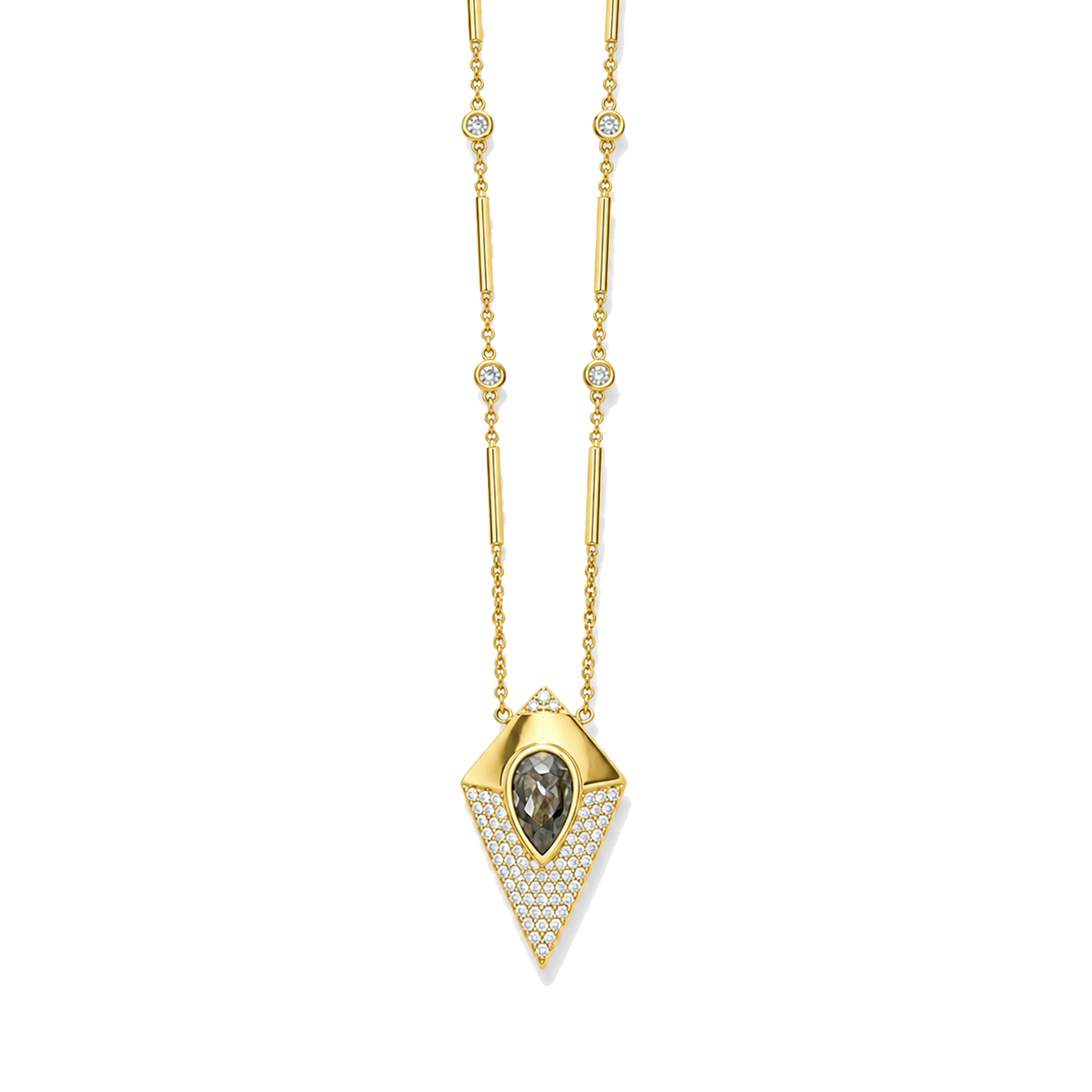 V Kite Raw Diamond Teardrop Necklace