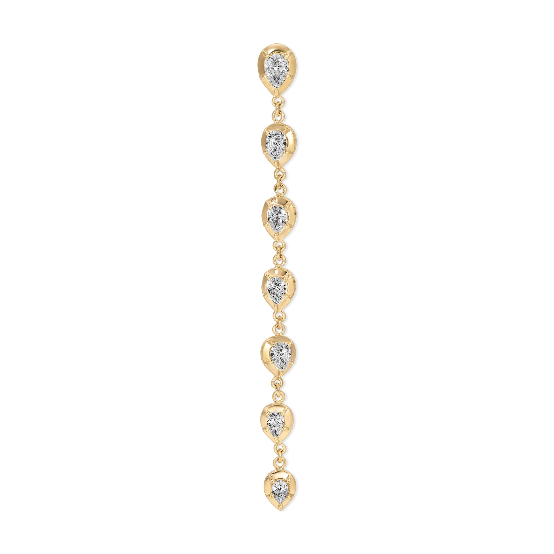 7 Graduated Upside Teardrop Diamond Sophia Drop Stud Earring