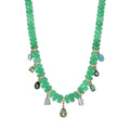 Graduated Chrysoprase Cylinder Beaded Necklace with Multi Gemstone Shakers