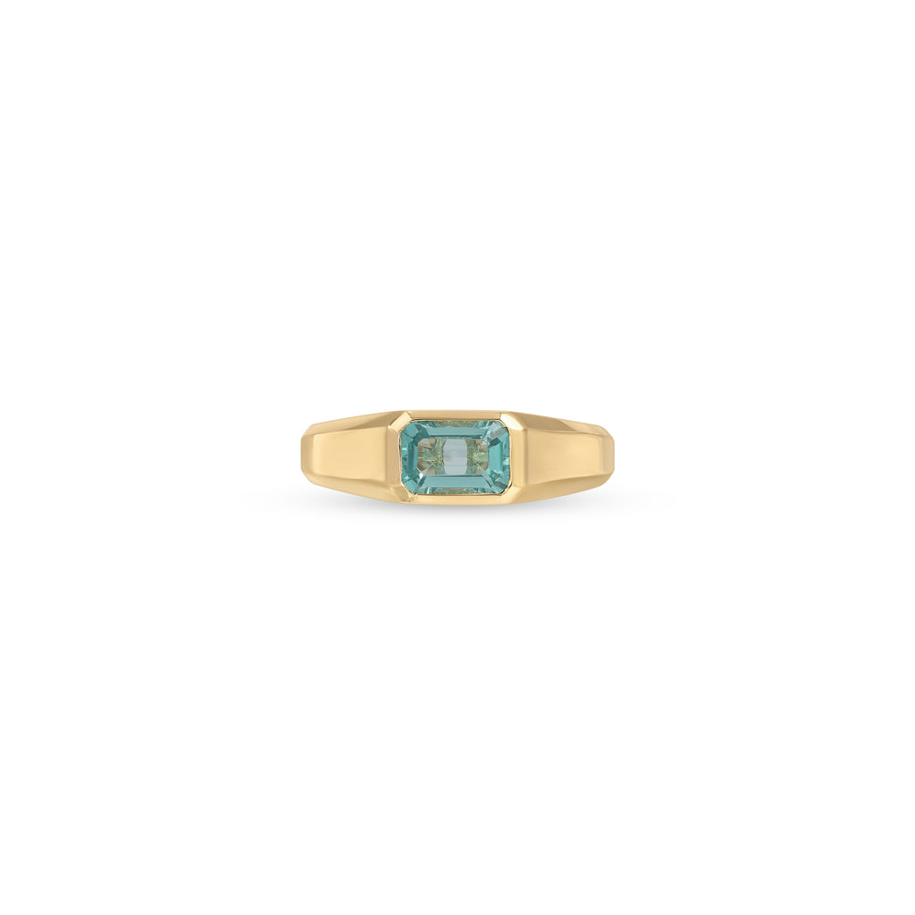 Apatite Baguette Deco Ring