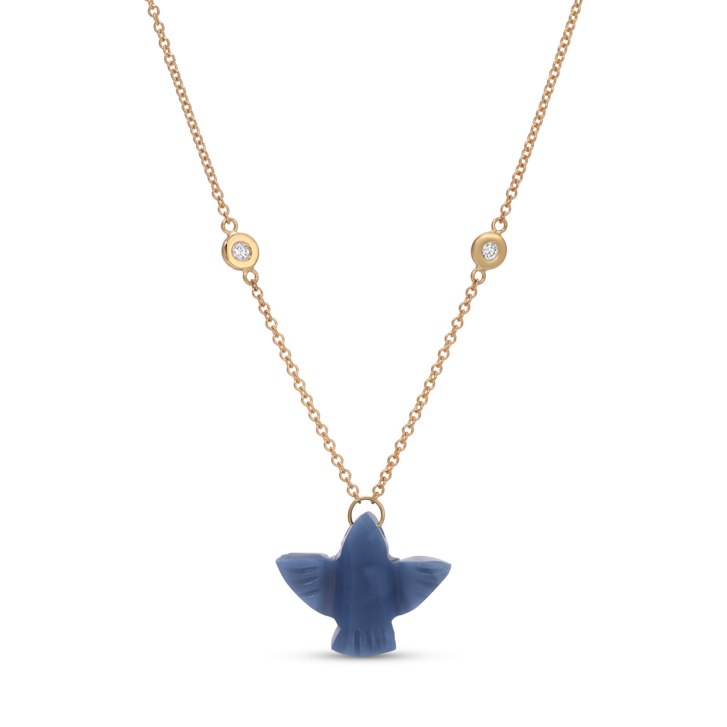 Baby Blue Opal Thunderbird Necklace