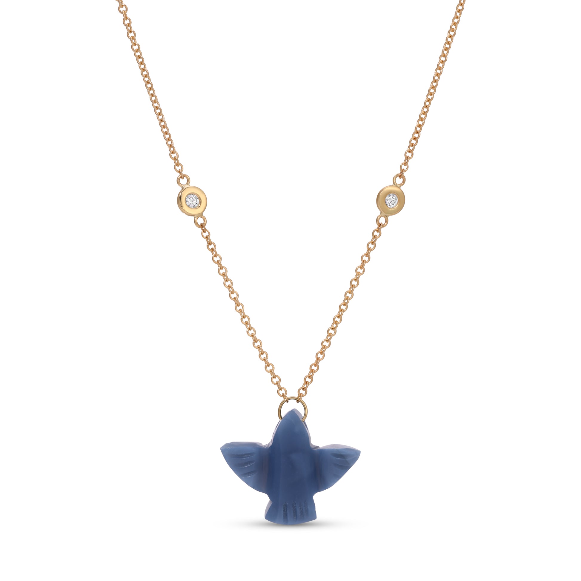 Baby Blue Opal Thunderbird Necklace