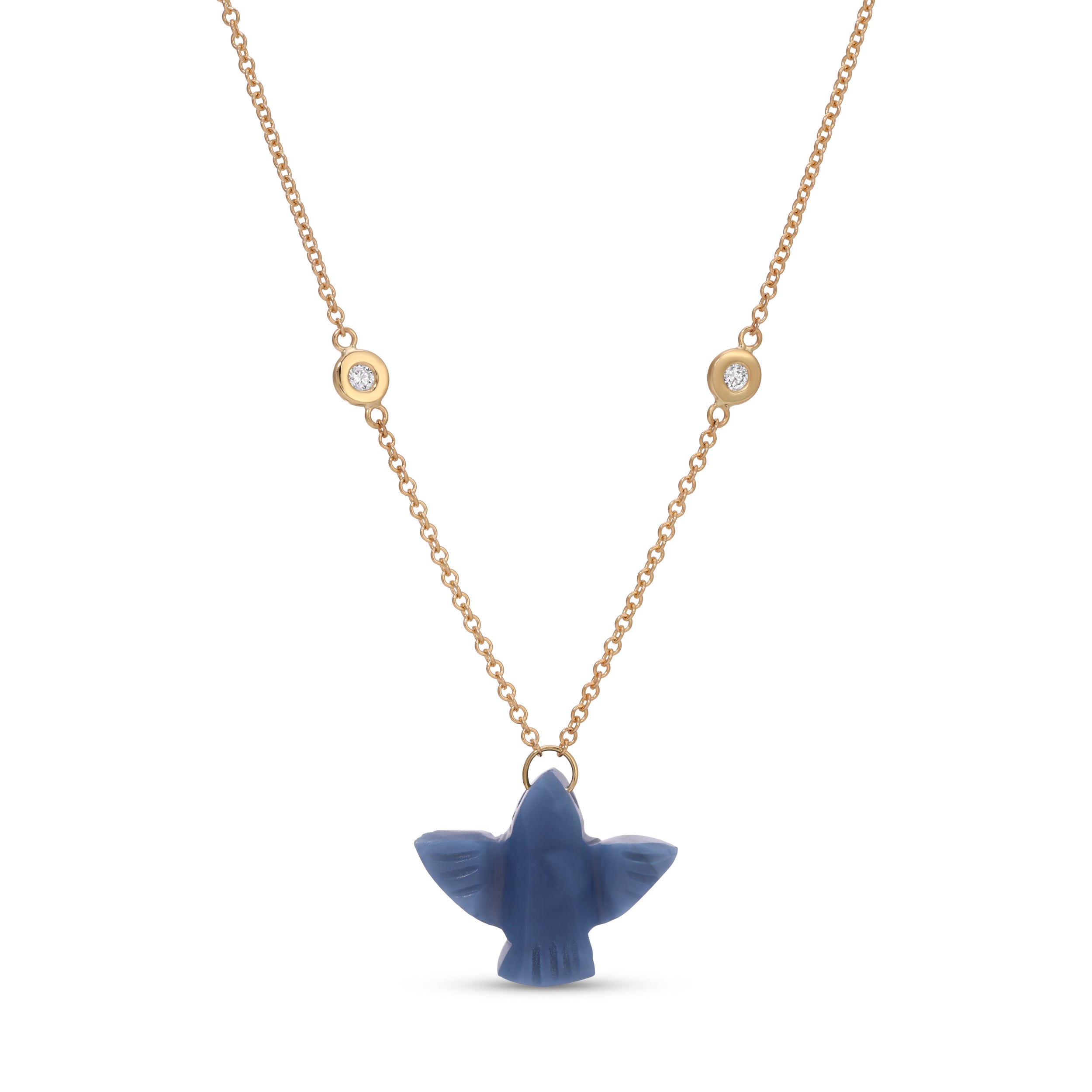 Baby Blue Opal Thunderbird Necklace