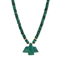 Chrysocolla Thunderbird + Malachite Round Beaded Necklace