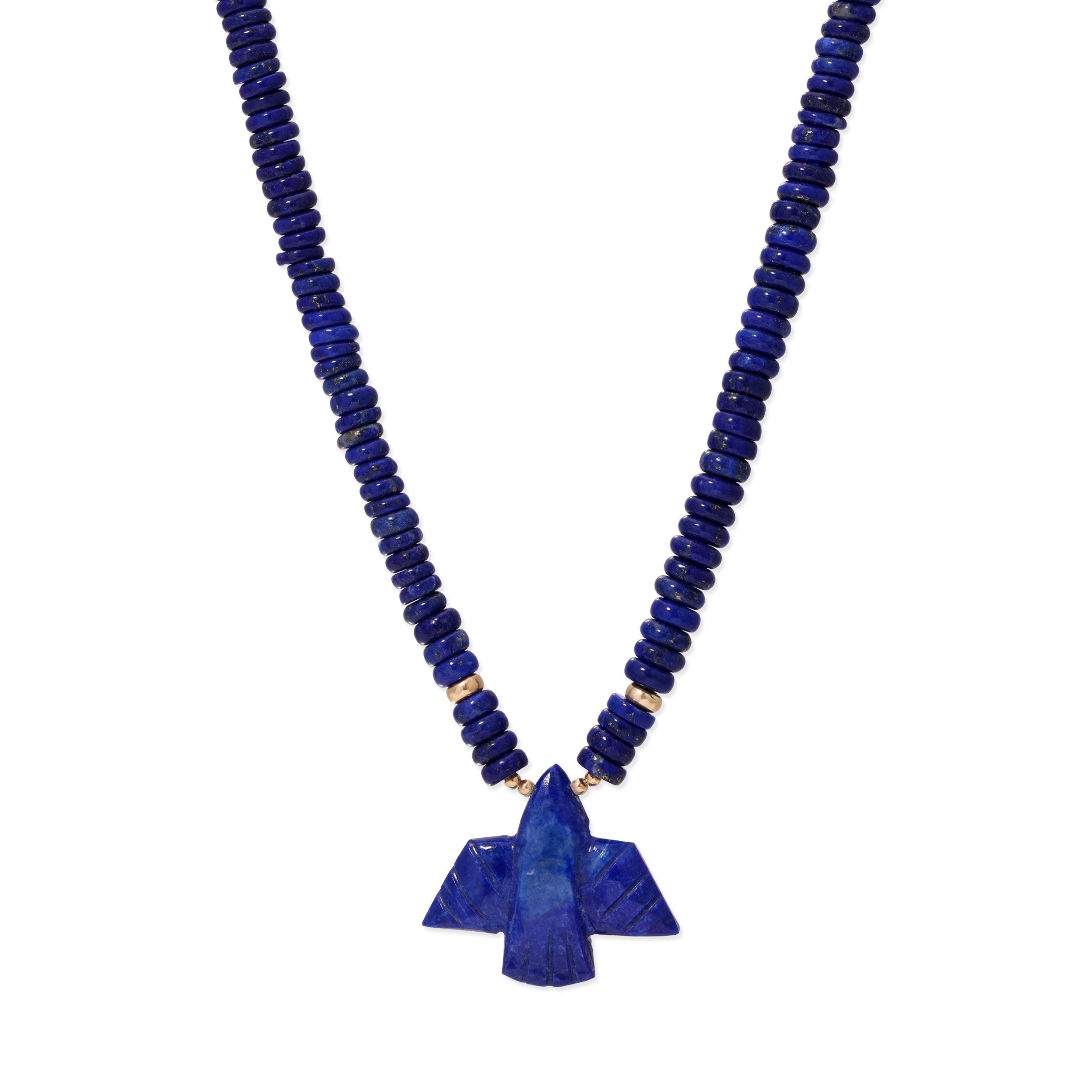 Lapis Thunderbird Beaded Necklace