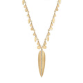 Large Feather Wing Necklace with Hammered Discs and Teardrop Shakers