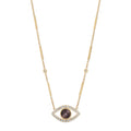 Purple Tourmaline Pavé Open Eye Necklace