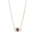 Purple Tourmaline Pavé Open Eye Necklace