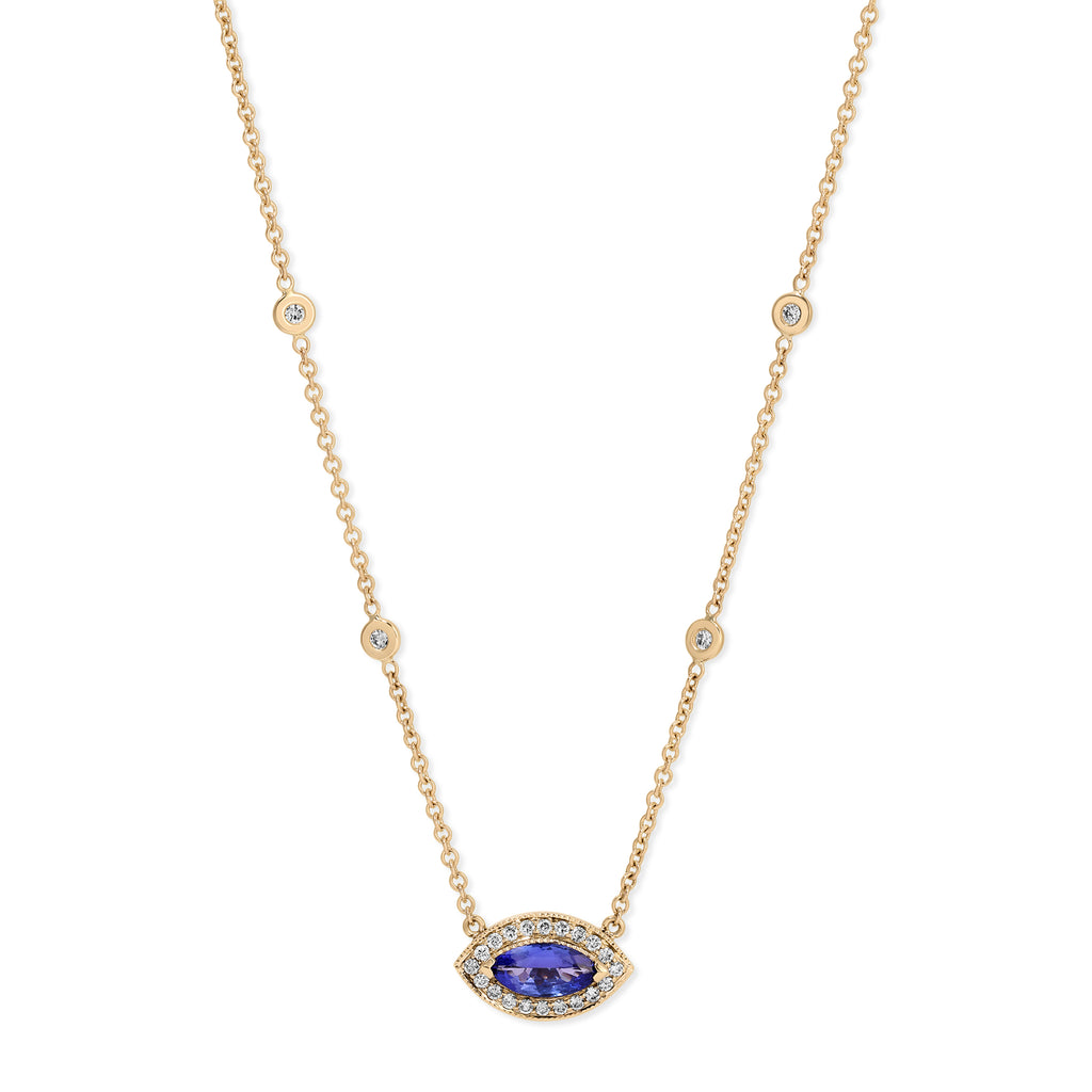 Tanzanite Eye Necklace with Pavé Diamonds