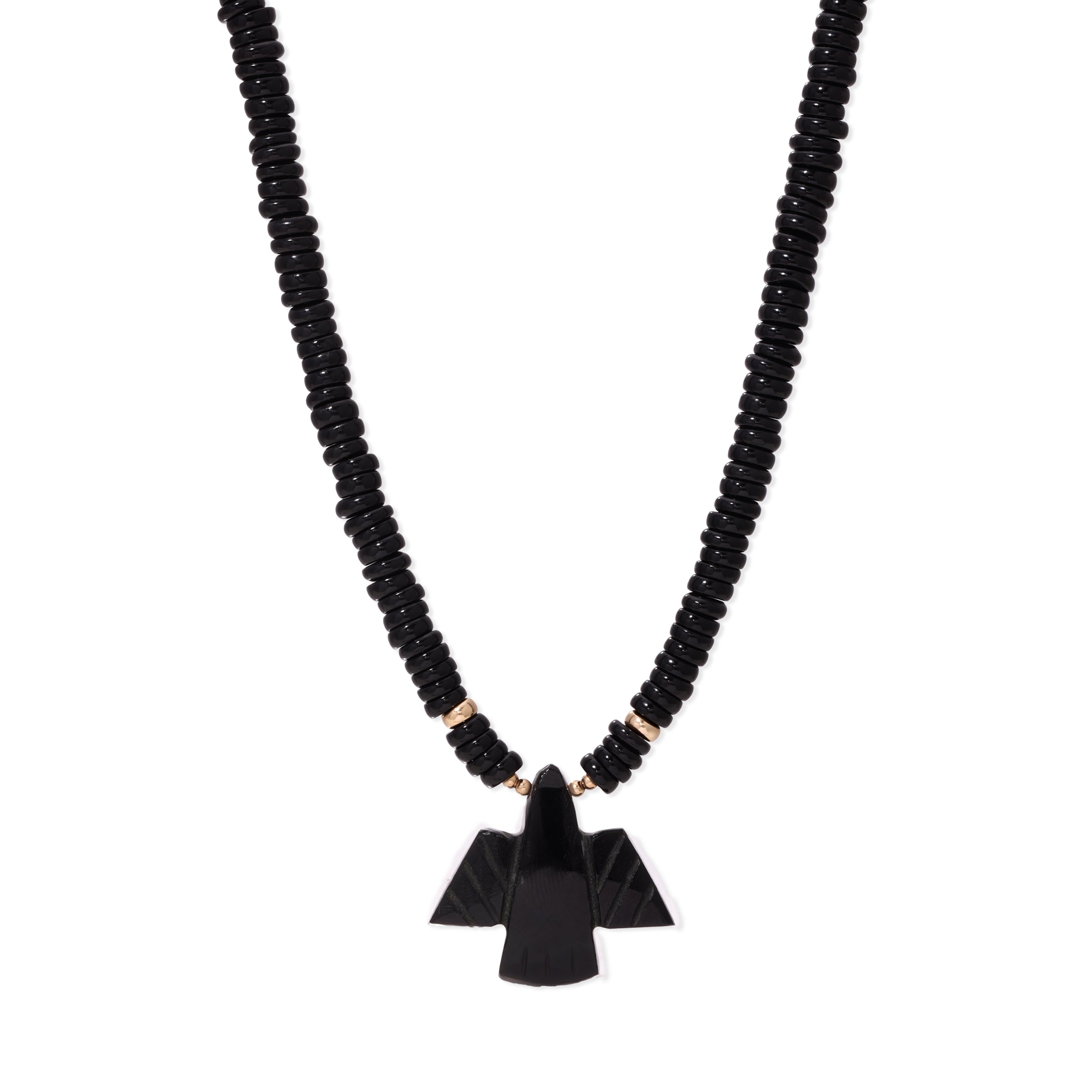 Onyx Thunderbird Beaded Necklace