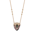 Pavé Teardrop Dark Green Tourmaline Cap + Watermelon Tourmaline Slice Pick Necklace