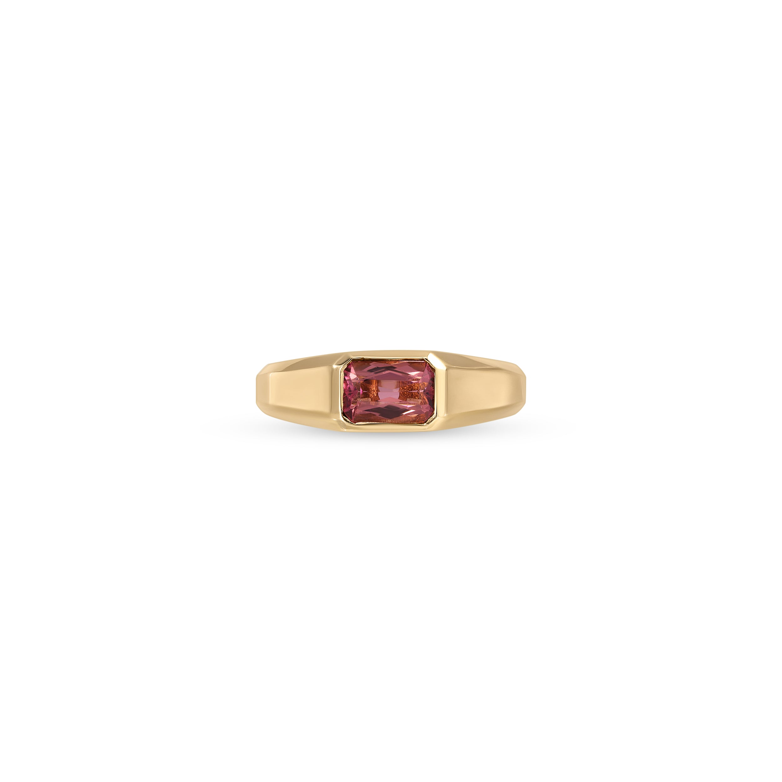 Pink Tourmaline Baguette Deco Ring