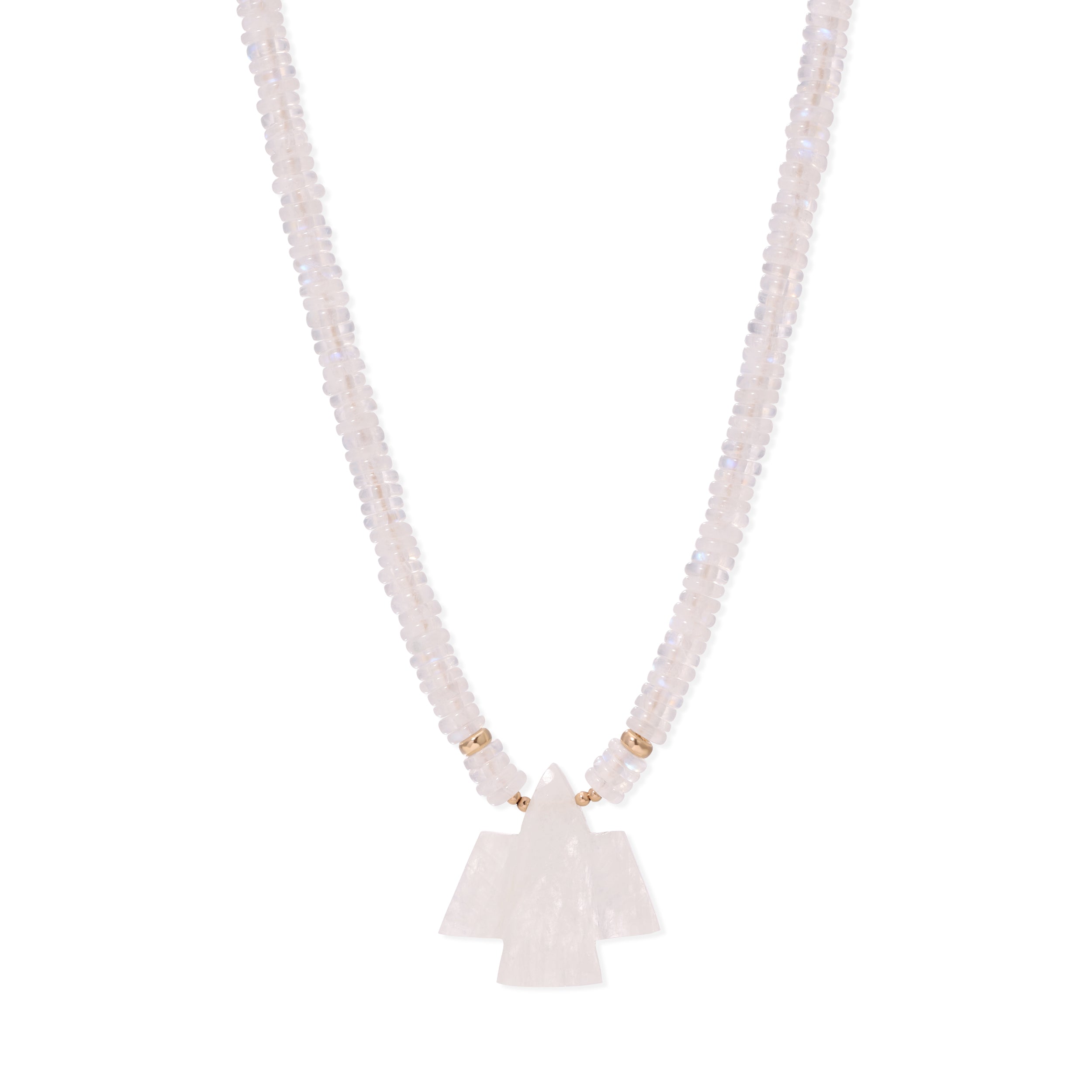 Rainbow Moonstone Thunderbird Beaded Necklace