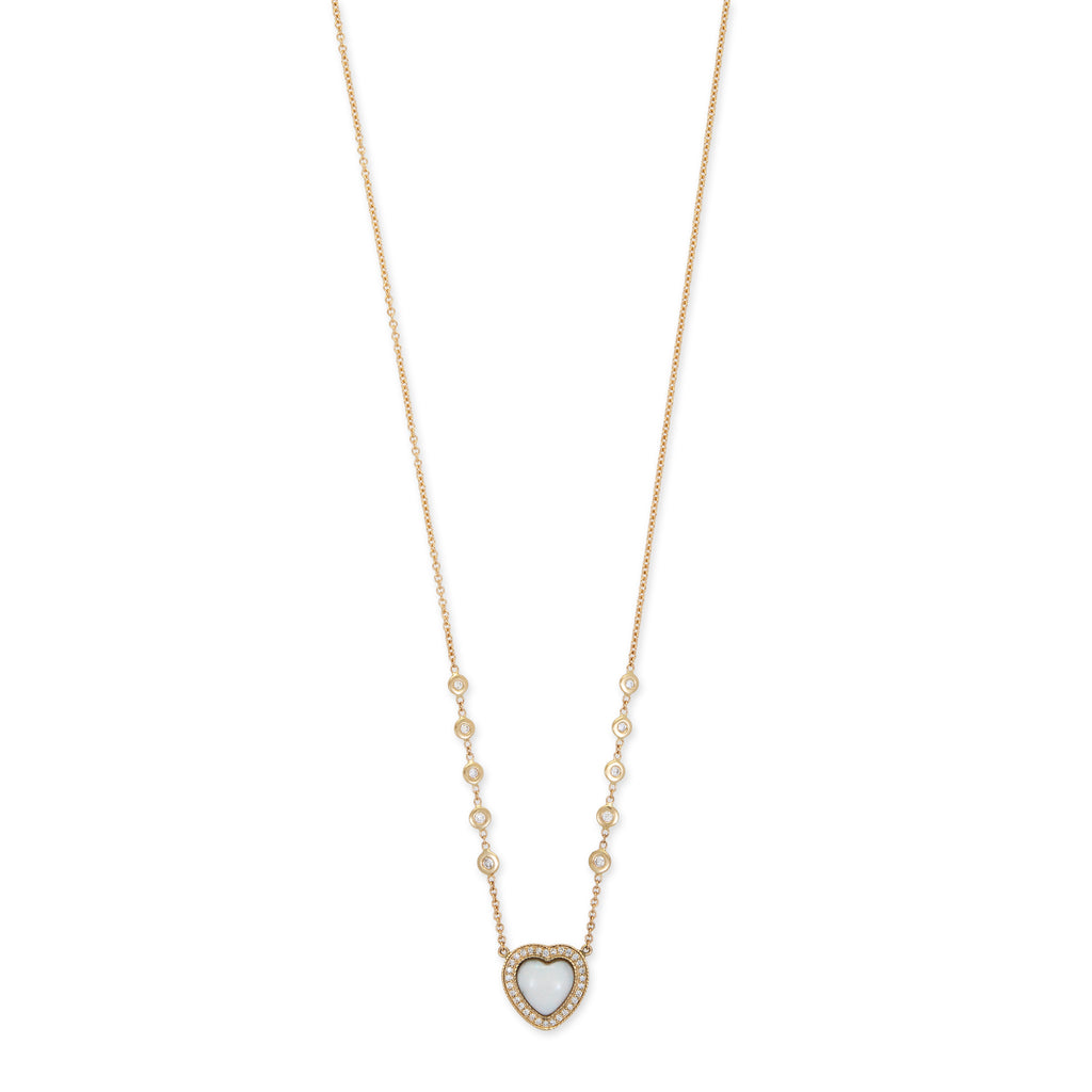 White Opal Heart Necklace