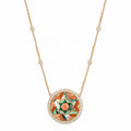 Star of David Multi Gemstone Inlay Necklace
