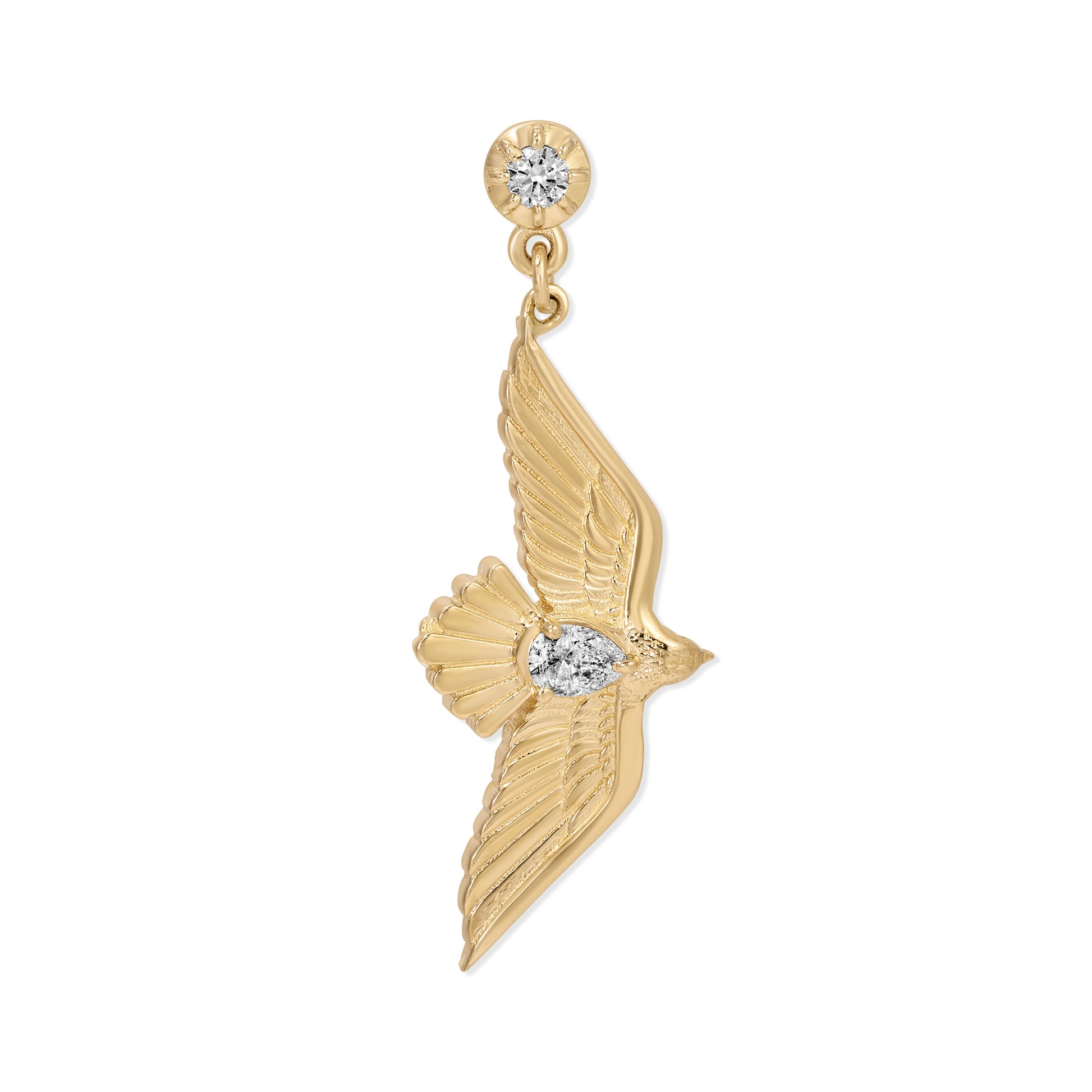 Sophia Diamond + Teardrop Flying Bird Drop Stud