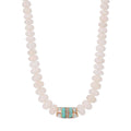 Pave Opal Inlay Tube Bead + Opal Beaded Necklace