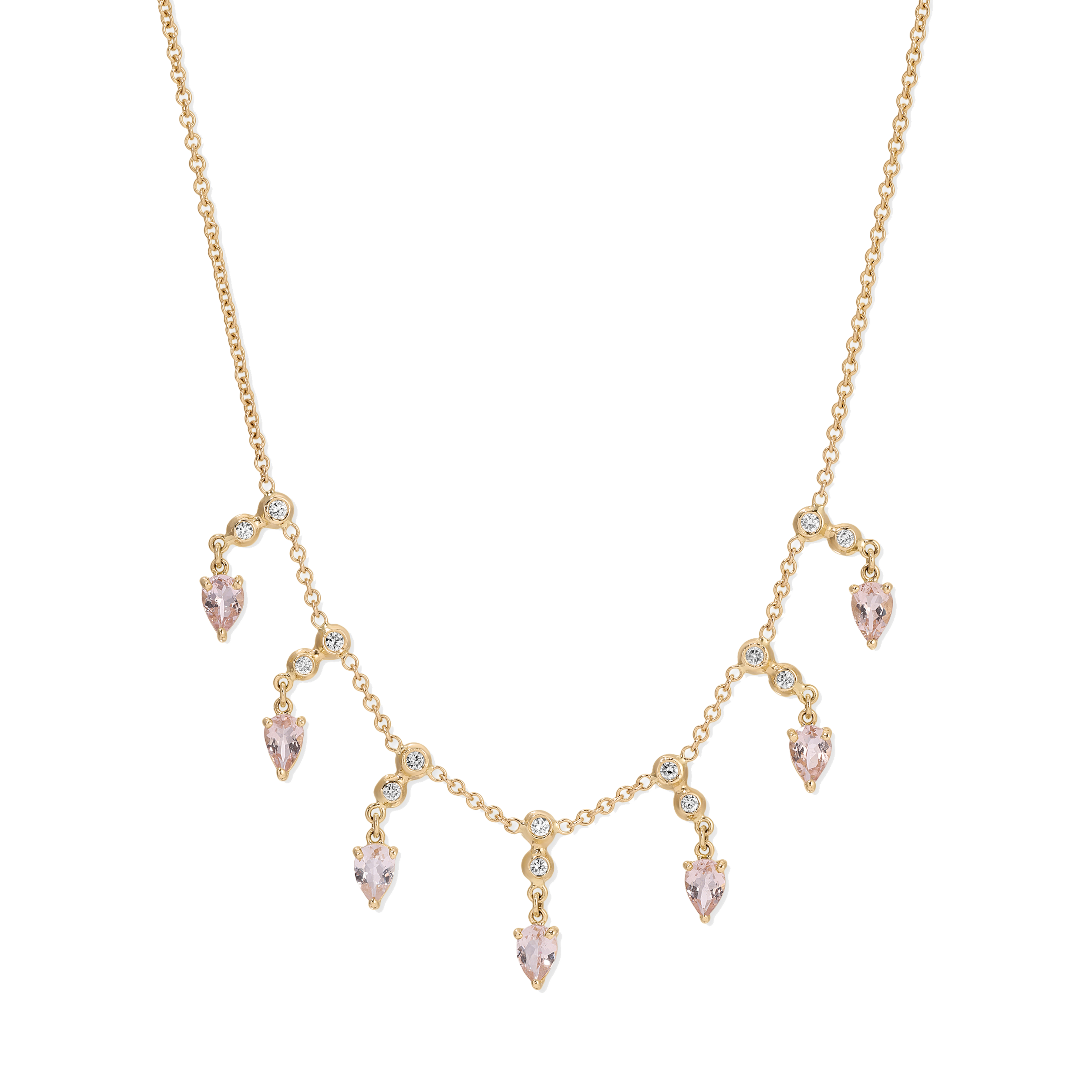 Teardrop Morganite Shaker Necklace with Drip