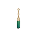 2 + 1 Marquise Diamond Green Tourmaline Crystal Bar Drop Stud