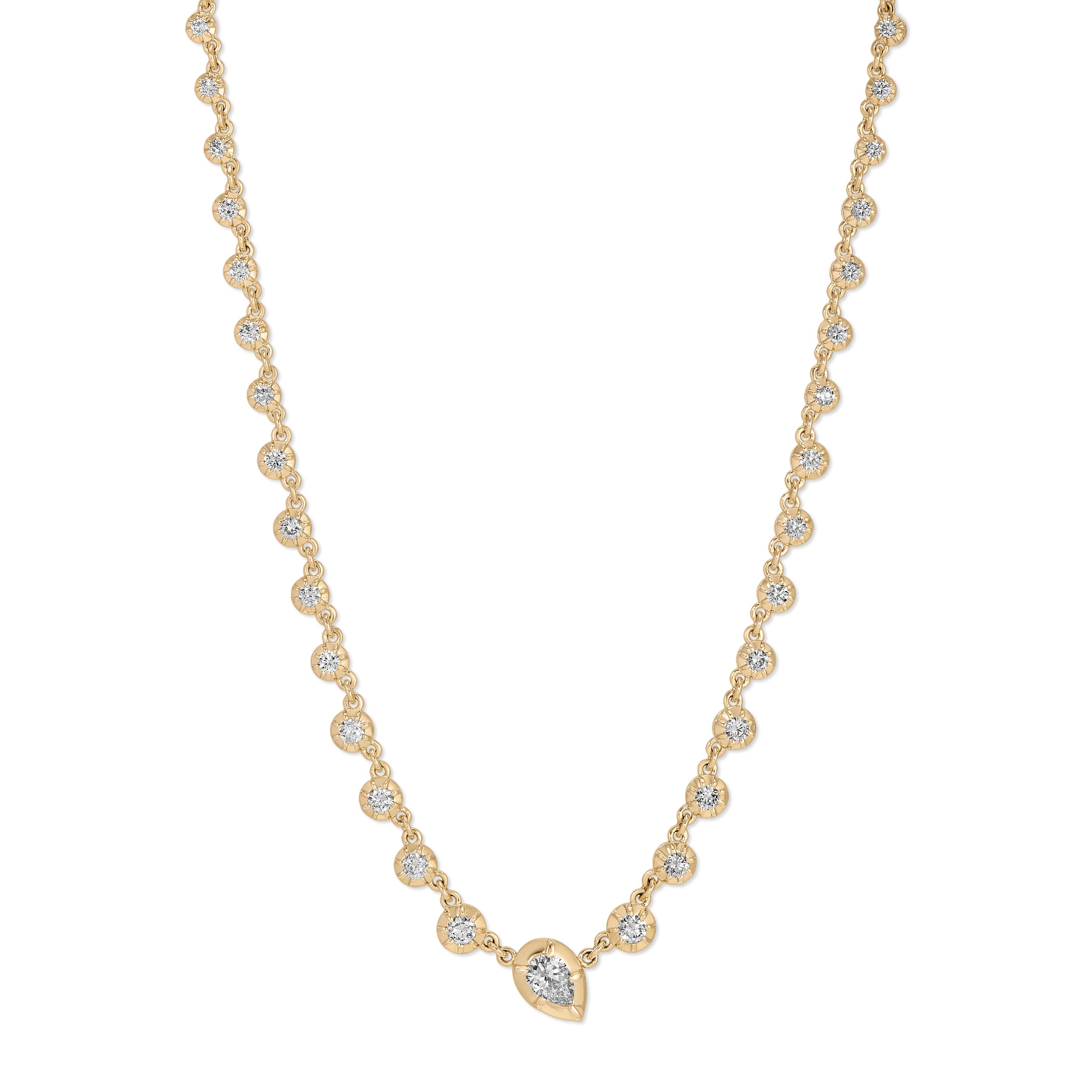 Graduated Sophia Diamond + Tilted Teardrop Necklace