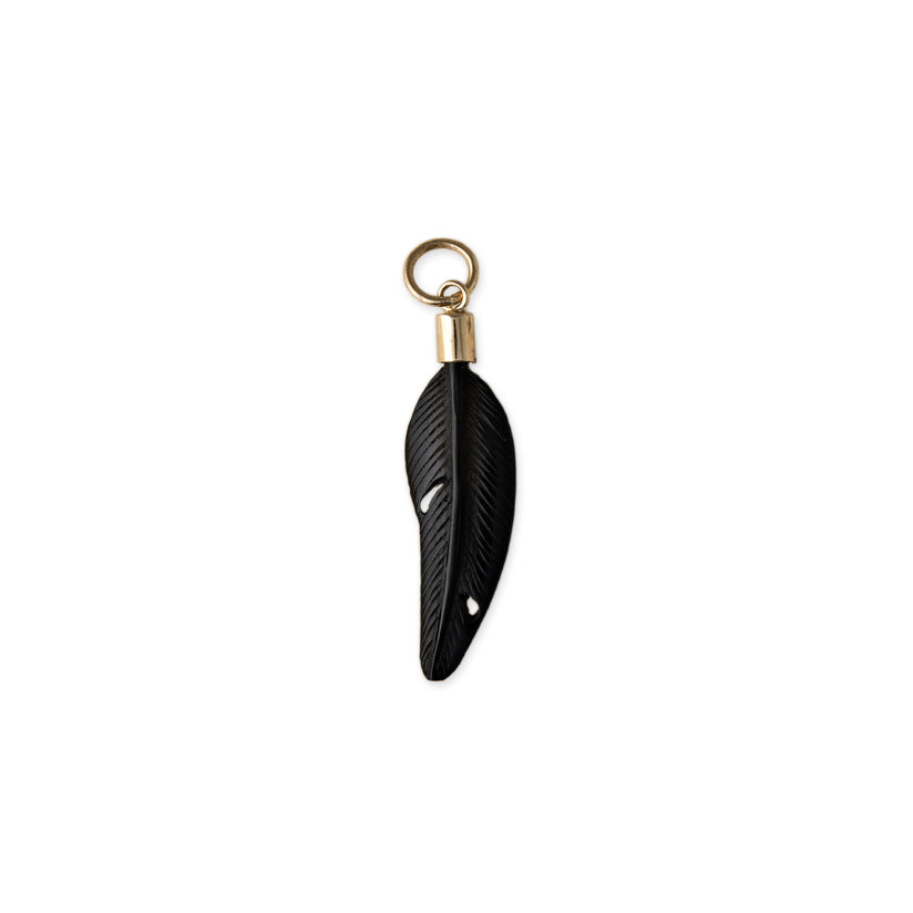 BLACK FEATHER CHARM