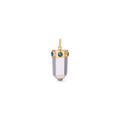 Australian Opals Cap + Clear Quartz Crystal Charm