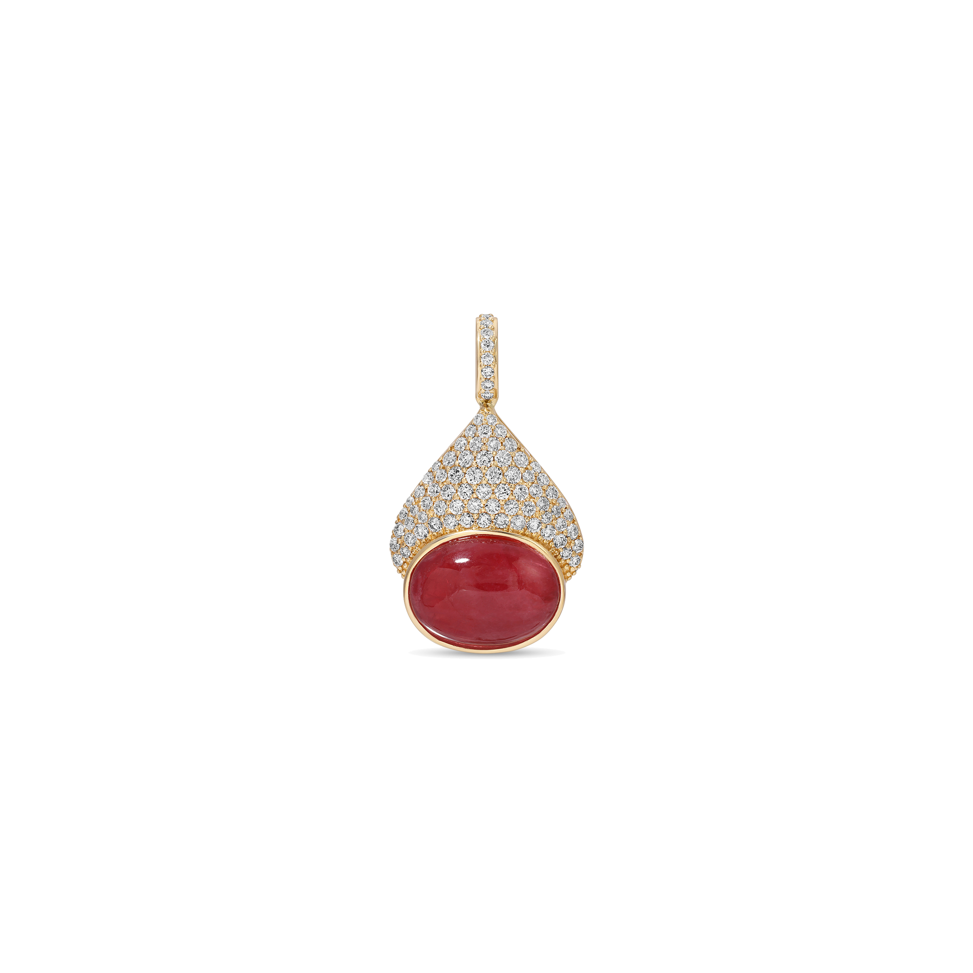 Large Oval Rhodonite Pavé Peak Charm